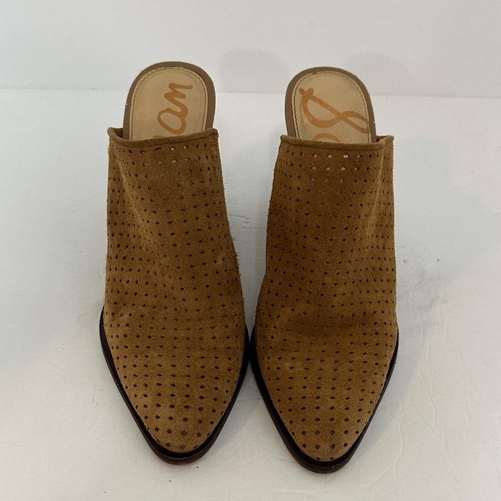 Sam Edelman Brown Perforated Mules size 10